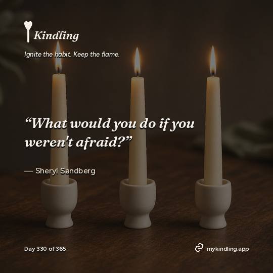Sheryl Sandberg — Kindling. “What would you do if you weren't afraid?”