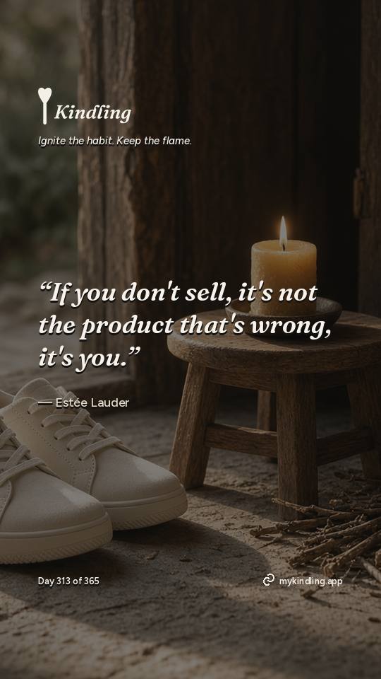 Estée Lauder — Kindling. “If you don't sell, it's not the product that's wrong, it's you.”