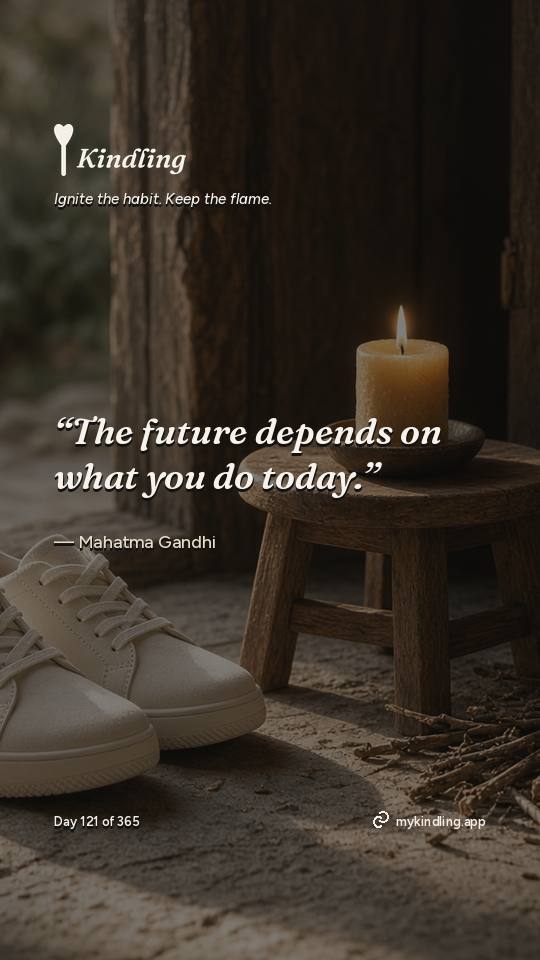 Mahatma Gandhi — Kindling. “The future depends on what you do today.”