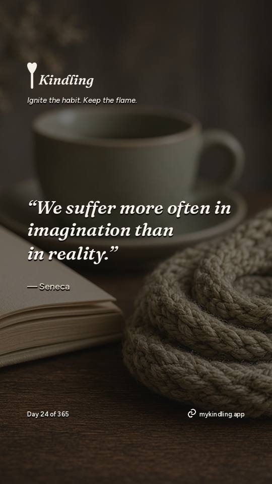 Seneca — Kindling. “We suffer more often in imagination than in reality.”
