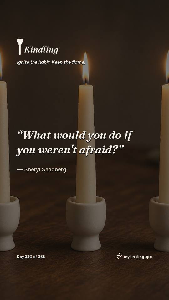 Sheryl Sandberg — Kindling. “What would you do if you weren't afraid?”